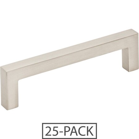 Elements 25-Pack of the 96 mm Center-to-Center Satin Nickel Square Stanton Cabinet Bar Pull 625-96SN-25